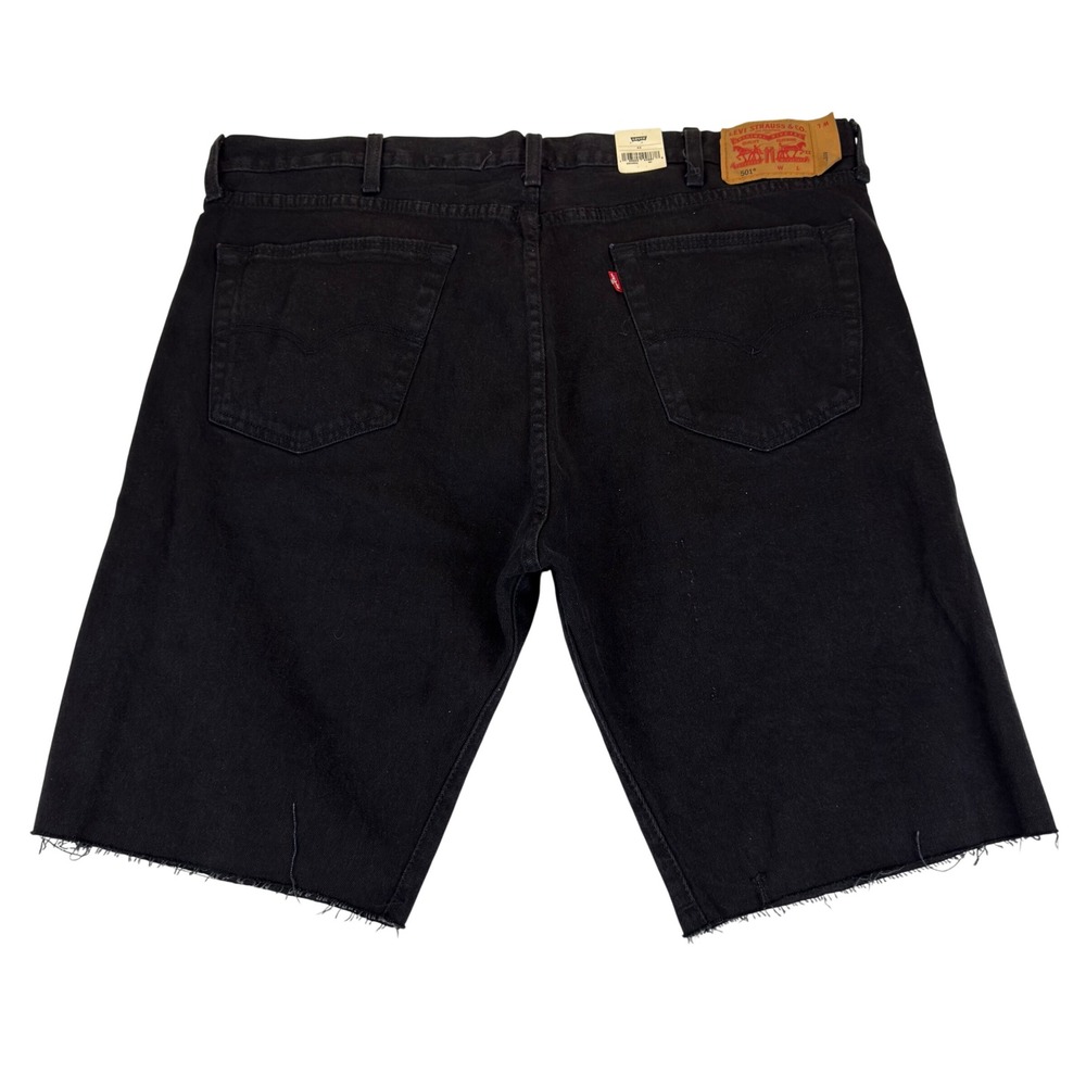 Levis 501 Original Fit Black Denim Cut Off Shorts Mens 44 Button Fly 36512-0201